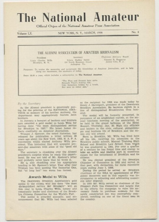 THE NATIONAL AMATEUR. March, 1938.