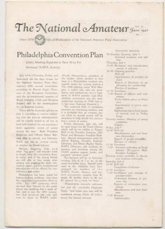 THE NATIONAL AMATEUR. June, 1940.