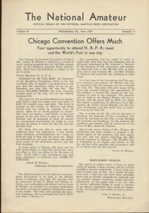 THE NATIONAL AMATEUR. June, 1934.