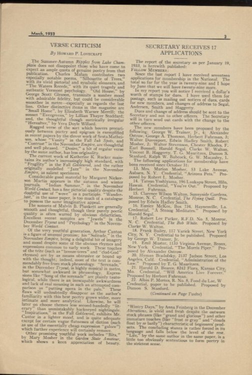 THE NATIONAL AMATEUR. March, 1933.