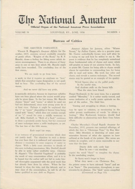 THE NATIONAL AMATEUR. June, 1936.