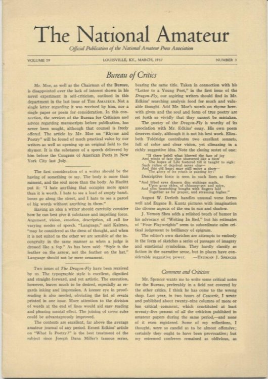 THE NATIONAL AMATEUR. March, 1937.