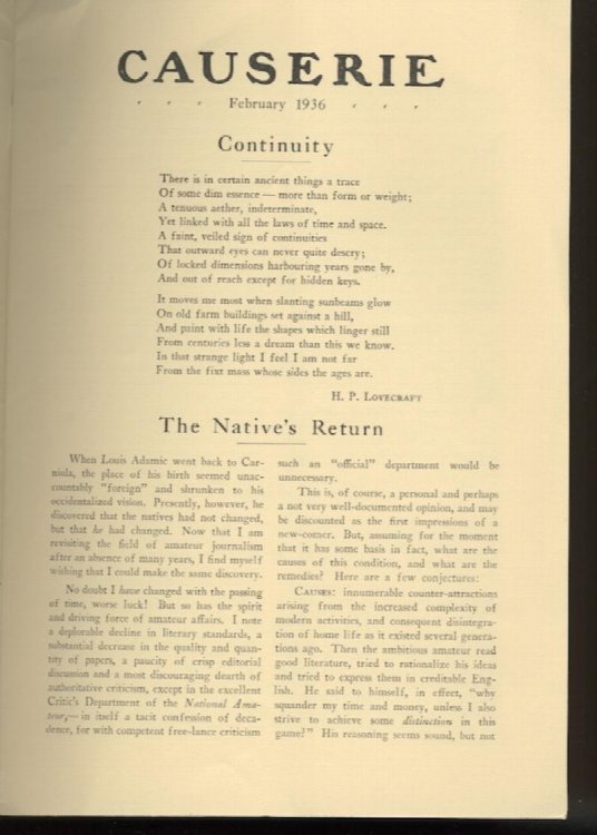 CAUSERIE. February, 1936