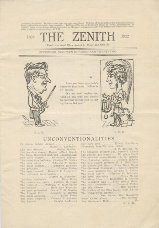 THE ZENITH. September, 1922.