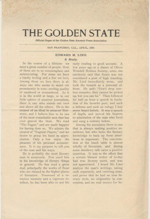 THE GOLDEN STATE. April, 1904.