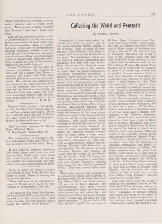THE FOSSIL. Vol. XLVIII, No. 129. January, 1951.