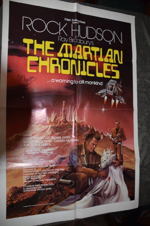 THE MARTIAN CHRONICLES. One sheet. Signed by Ray Bradbury. Movie poster.