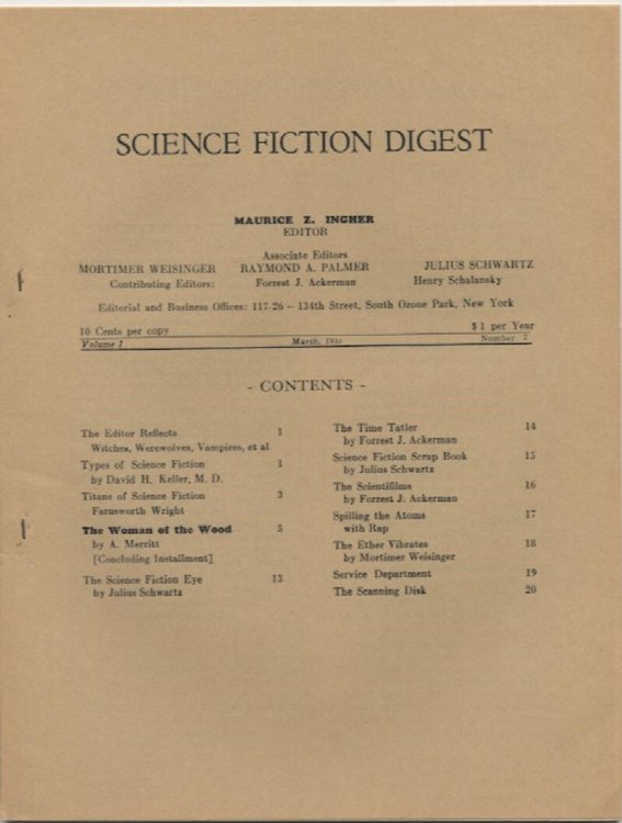 SCIENCE FICTION DIGEST. Vol. 1, No. 7