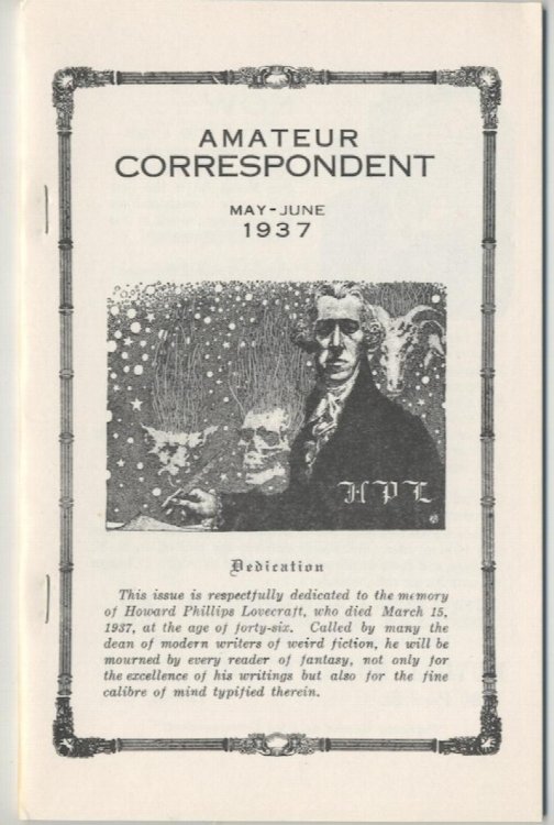 THE AMATEUR CORRESPONDENT. May-June 1937. Necronomicon Press reprint, 1977. (525 copies)