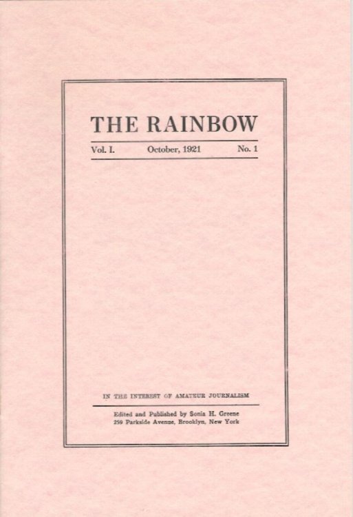THE RAINBOW. Vol. 1, No. 1. October,1921*