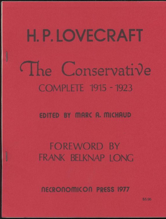 THE CONSERVATIVE, Complete. 1977. Limited to 2500 numbered, signed copies*