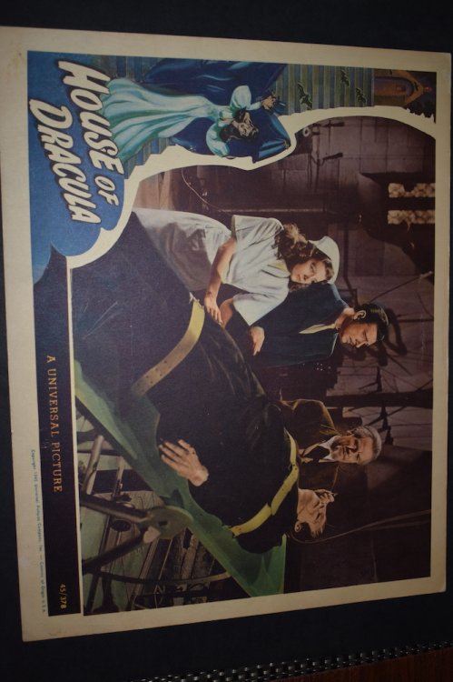 HOUSE OF DRACULA. Universal Pictures, 1945. An original lobby card from the 1945 motion picture, HOUSE OF DRACULA,