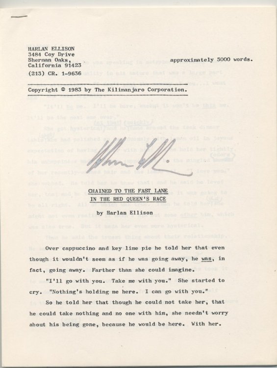 CHAINED TO THE FAST LANE IN THE RED QUEEN'S RACE. Author's edition of less than 100 copies printed. Signed by the author.