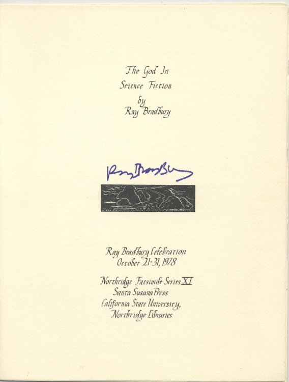 THE GOD IN SCIENCE FICTION. Signed by author.