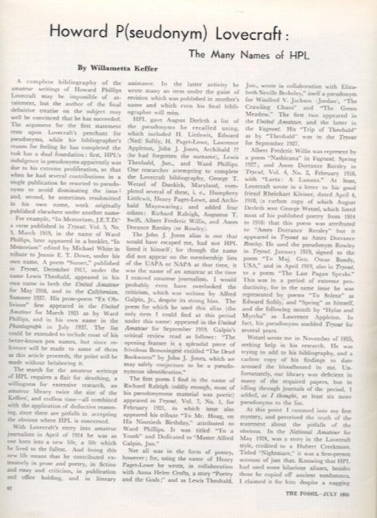 Image for THE FOSSIL. Vol. 56, No. 158. July,. 1958. THE FOSSIL. Vol. 56, No. 158. July,. 1958.
