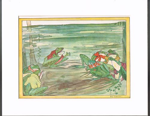 The Seven Froggy-Wogs (Mounted Illustration from 'Little Dutchy')