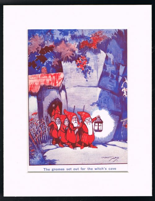 The Gnomes Set Out (Mounted Illustration from 'Uncle Oojah's Big Annual')