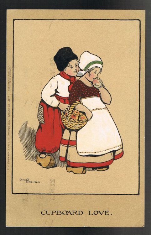 Cupboard Love Dutch Children Postcard