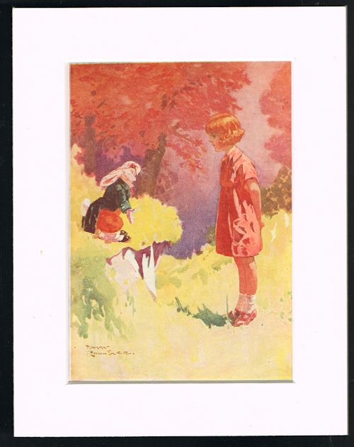 The White Rabbit - Mounted illustration from Lewis Carroll's 'Alice's Adventures in Wonderland'