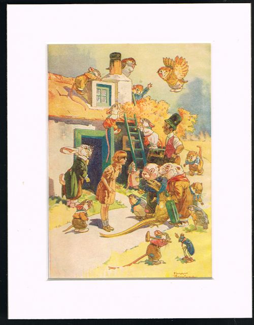 The Poor Little Lizard - Mounted illustration from Lewis Carroll's 'Alice's Adventures in Wonderland'