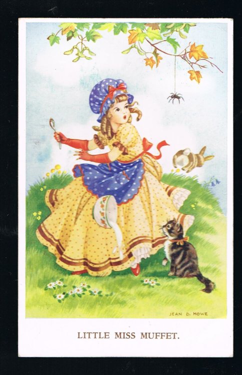 Little Miss Muffet Postcard