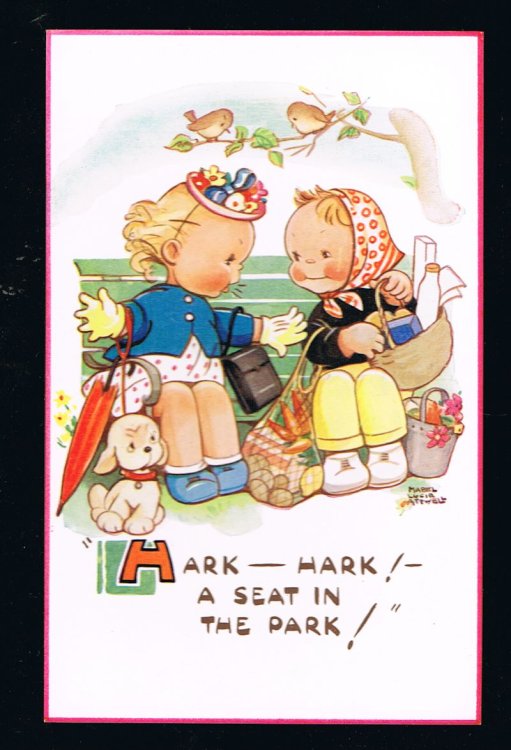 Hark Hark A Seat in the Park Postcard