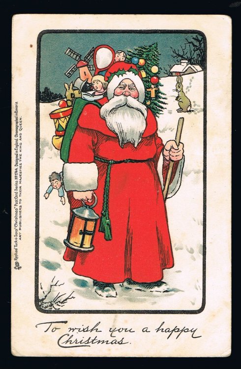 Father Christmas Santa with Toys Postcard