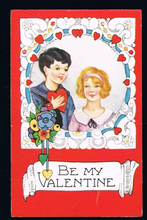 Be My Valentine Embossed Postcard