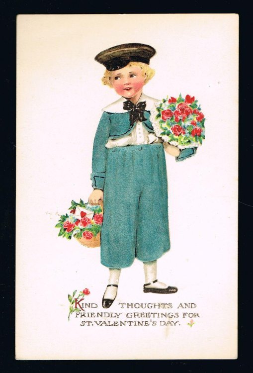 Kind Thoughts & Friendly Greetings Valentine Postcard