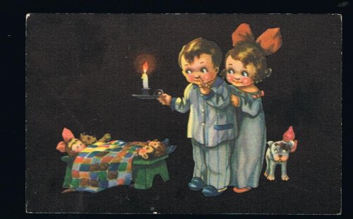 Children Putting Toys to Bed [Colombo Postcard