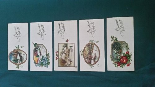 French New Year Greetings Bookmark Cards x 5