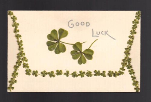 Good Luck Clover Folding Envelope New Year Greetings Card