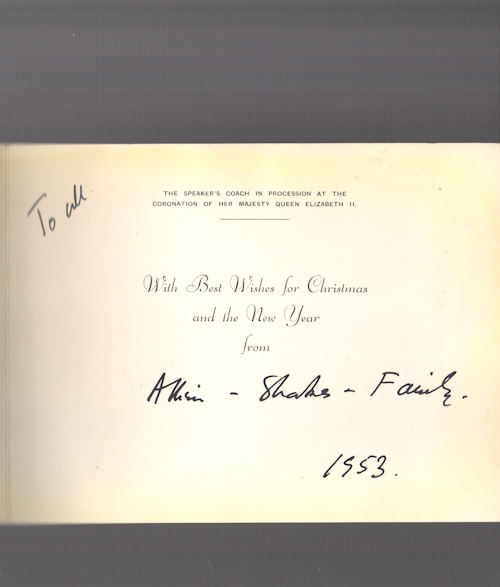 Queen Elizabeth II Coronation Procession Christmas Greetings Card