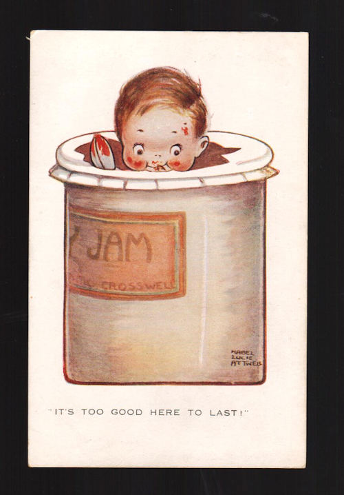 Too Good to Last - Baby in Jam Jar Postcard