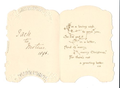 Children on Stool Antique Christmas Card