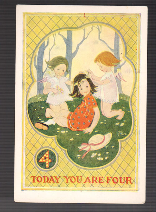 Today You Are 4 Vintage Birthday Card