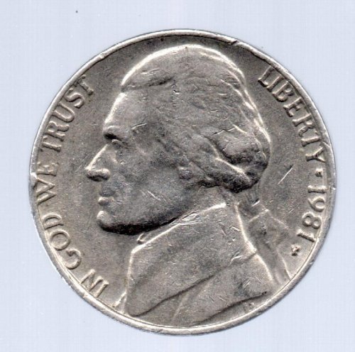 1981 P Jefferson Nickel