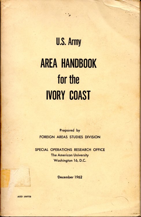 U. S. Army Area Handbook for the Ivory Coast