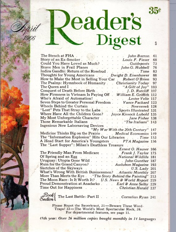 Reader's Digest Magazine April 1966