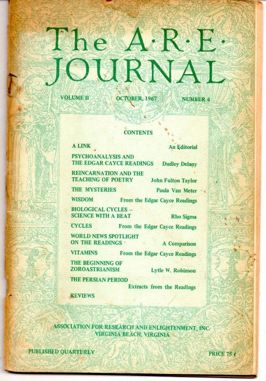 The A.R.E. Journal: October 1967 Volume II Number 4