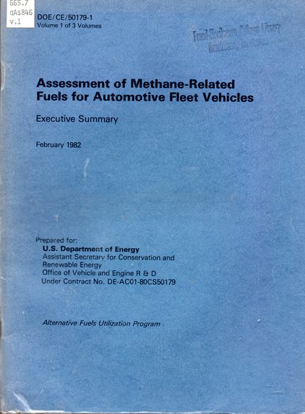 Assessment of Methane-Related Fuels For Automotive Fleet Vehicles
