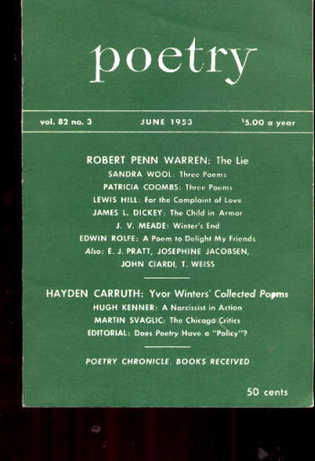 Poetry magazine: June 1953, Vol. 82, No. 3