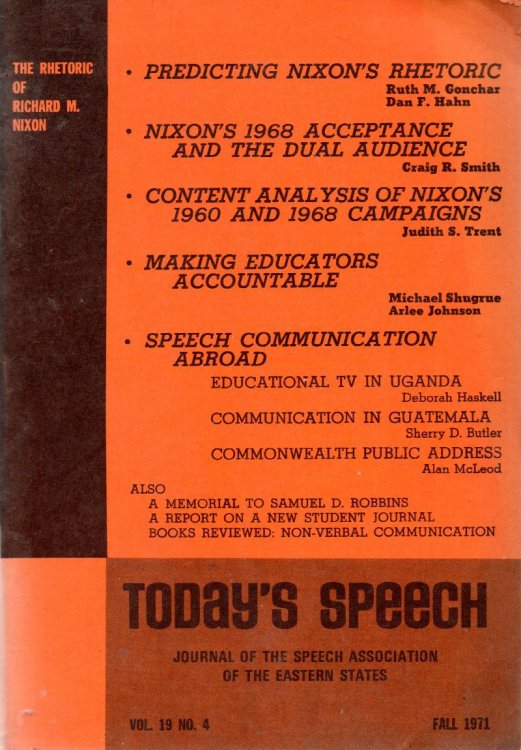 Today's Speech: The Rhetoric of Richard M. Nixon