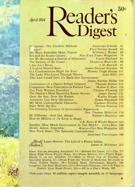 Reader's Digest Magazine April 1974