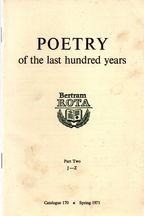 Poetry of The Last Hundred Years (Catalogue 170)