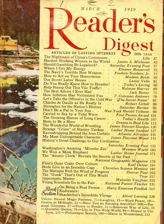 Reader's Digest Magazine March 1959