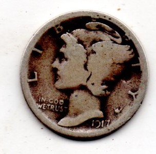 1917 S Mercury Head Dime