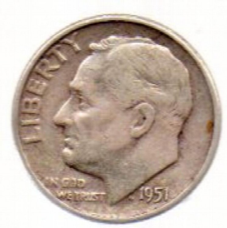 1951 Roosevelt Dime