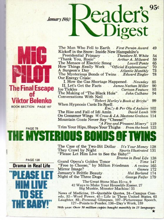 Reader's Digest Magazine January 1980