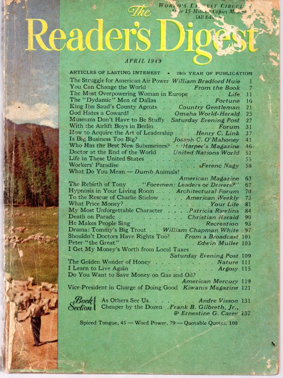 Reader's Digest Magazine April 1949